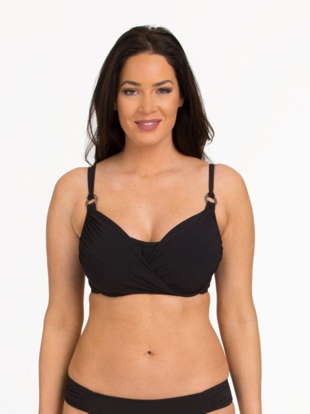Tara Grinna Underwire Bikini Top DD Black Overlay Cup